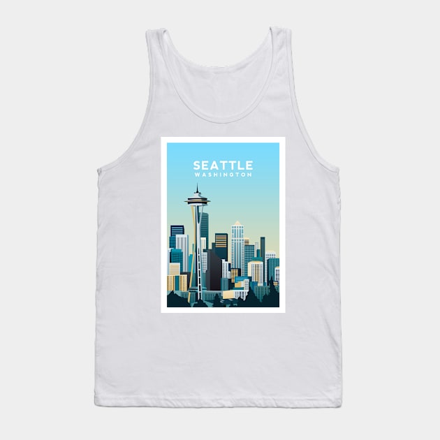 Seattle, Washington USA Tank Top by typelab